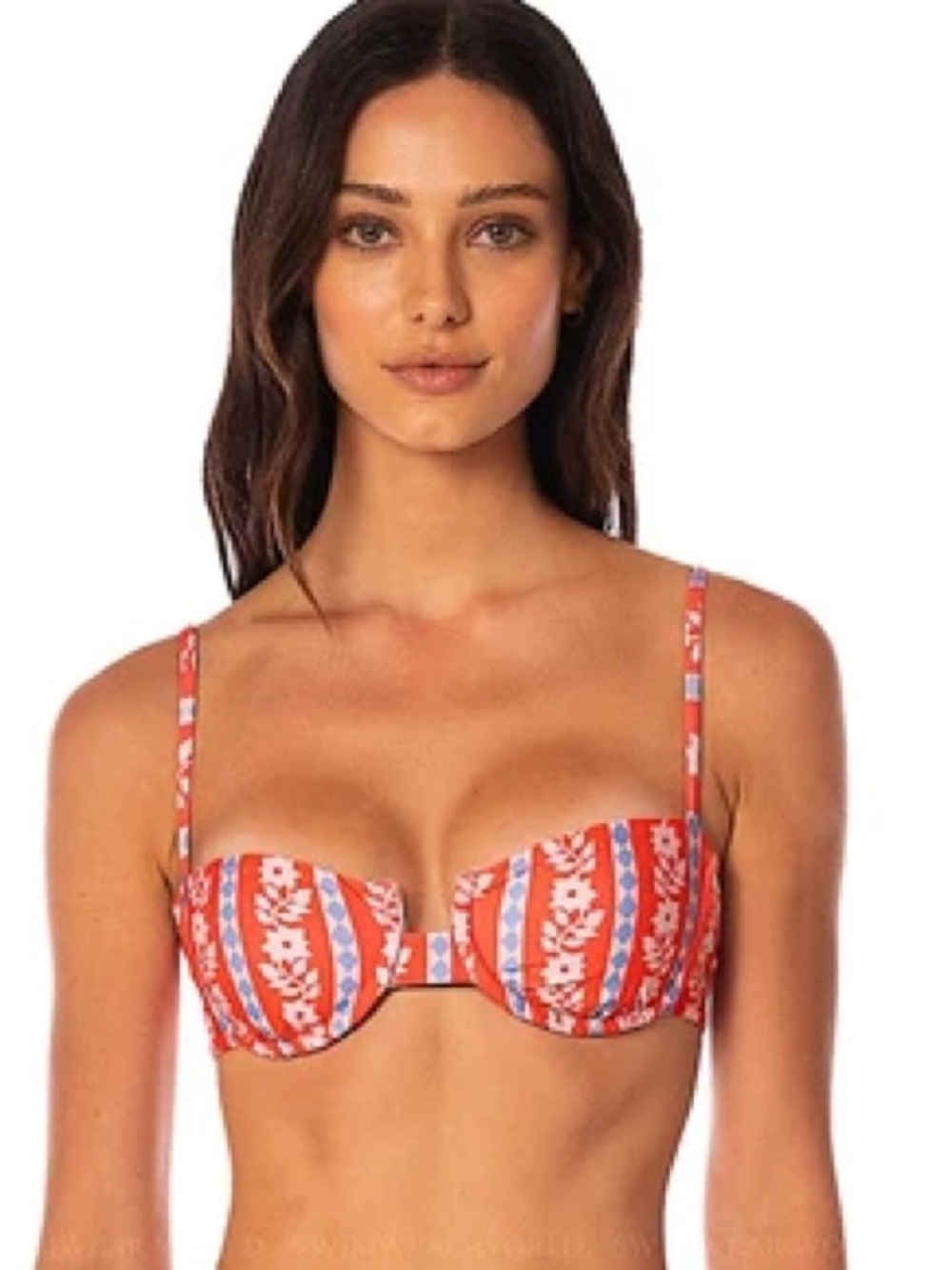 Maaji Vintage Bloom Floral Roseland Unmolded Underwire Reversible Bikini Top - S
